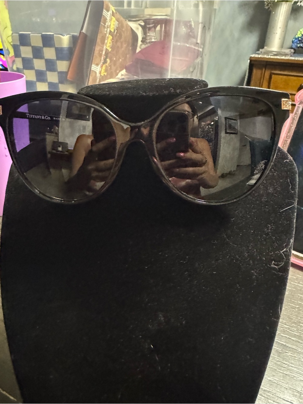 Tiffany & Co. Black Rounded Cat-Eye Sunglasses